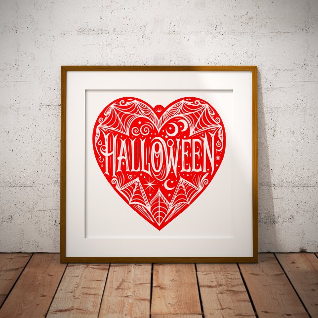 Halloween-hjärta, rött hjärta, högtid poster (Skapare uppladdad)