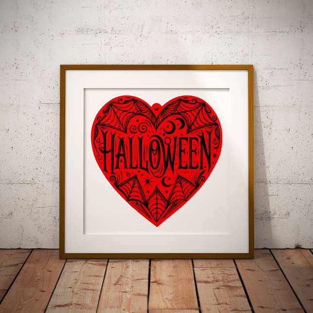 Halloween-hjärta, rött hjärta, högtid poster (Skapare uppladdad)
