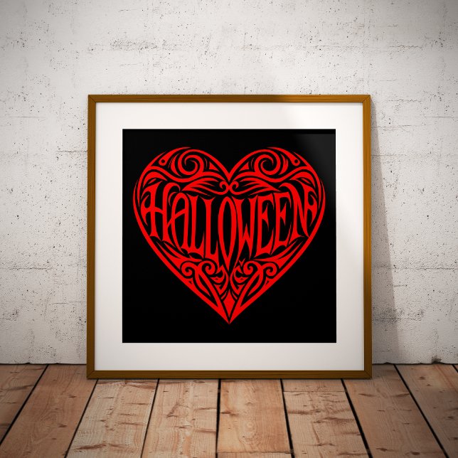 Halloween-hjärta, Rött hjärta, Högtid Poster (Skapare uppladdad)