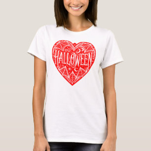 Halloween-hjärta, rött hjärta, högtid t shirt