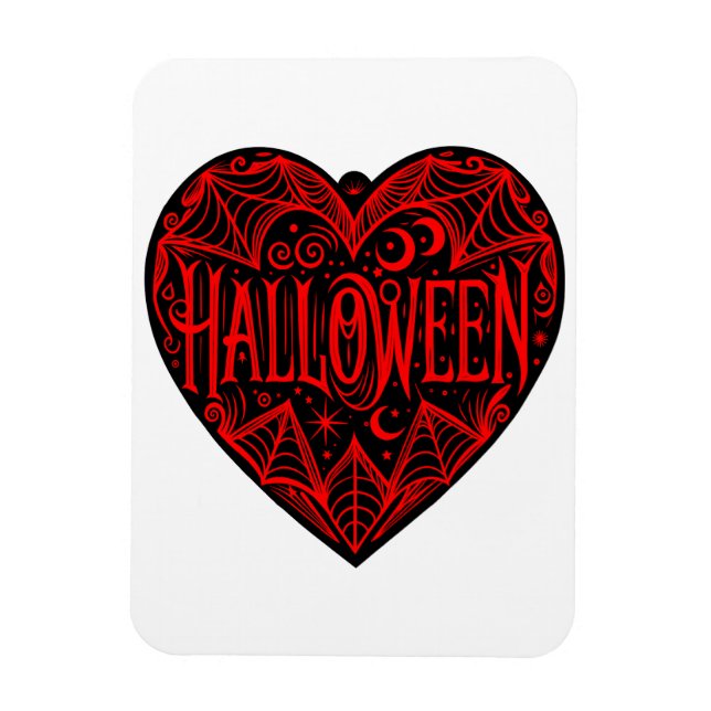Halloween-hjärta, svart hjärta form, högtid magnet (Vertikal)