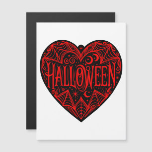 Halloween-hjärta, svart hjärta form, semester magnetisk inbjudningskort