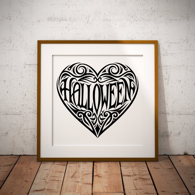 Halloween-hjärta, svart hjärta, högtid fototryck (Skapare uppladdad)