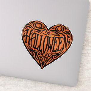 Halloween-hjärta, svart hjärta, högtid klistermärken