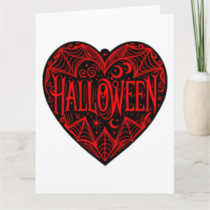 Halloween-hjärta, svart hjärta, högtid kort