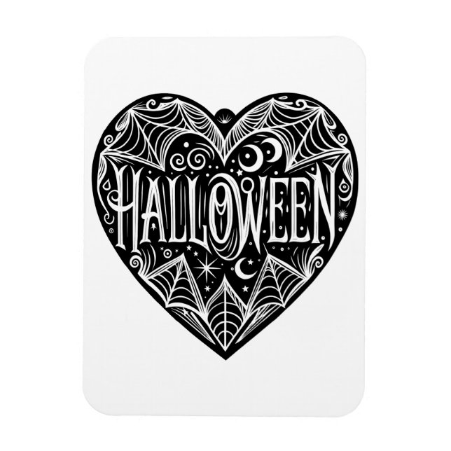 Halloween-hjärta, svart hjärta, högtid magnet (Vertikal)