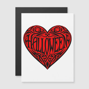 Halloween-hjärta, svart hjärta, högtid magnetisk inbjudningskort