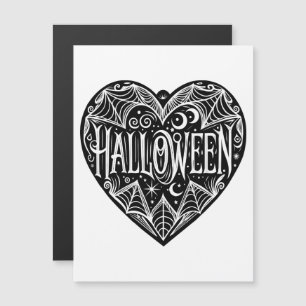 Halloween-hjärta, svart hjärta, högtid magnetisk inbjudningskort