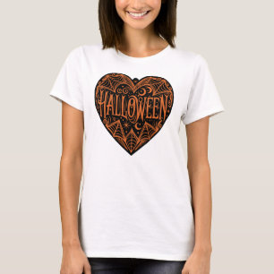 Halloween-hjärta, svart hjärta, högtid t shirt