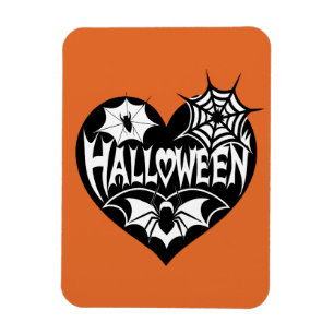 Halloween-hjärta, svart hjärta, spindelnät magnet