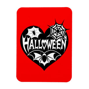 Halloween-hjärta, svart hjärta, spindelnät magnet