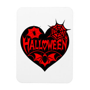 Halloween-hjärta, svart hjärta, spindelnät magnet