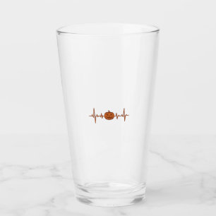 Halloween Hjärtslag Pumpa Vintage Vektor Design_ Glaskopp