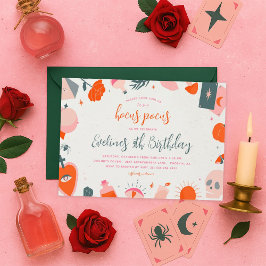 Halloween Hocus Pocus Witch Birthday-inbjudan Inbjudningar