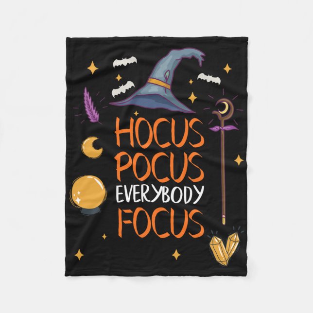 Halloween Hocuss Pocus All Focus Roligt Lacher Fleecefilt (Framsidan)