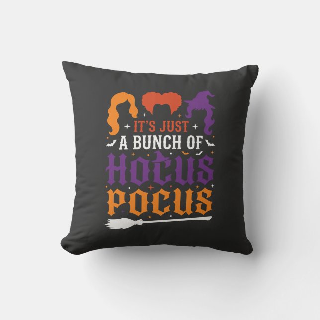 Halloween Hokus Pokus Häxa Typografi Vektor Kudde (Framsida)