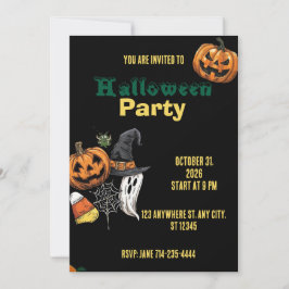 Halloween Holiday Inbjudan Party Halloween
