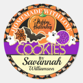 Halloween Homemade med Kärlek Sticker Runt Klistermärke