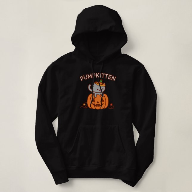 Halloween Hoodie: Katt för PUMPKITTEN Halloween T Shirt (Design framsida)