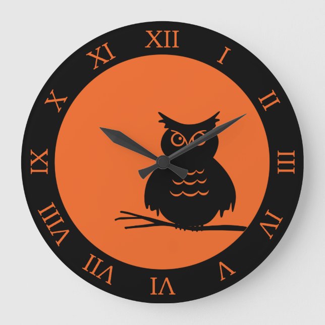 Halloween Hoot Uggla Stor Klocka (Framsida)
