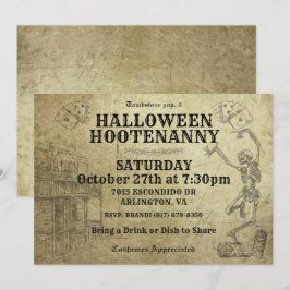 Halloween Hootenanny Vilda western Party-inbjudnin Inbjudningar