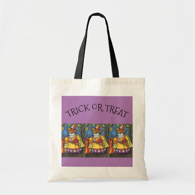 HALLOWEEN HOOTS, UGGLA WIZARD BUS ELLER GODIS TOTE TYGKASSE (Framsidan)