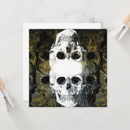 Halloween Horror - 3 Skulls Graffiti Burst Inbjudningar