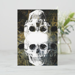 Halloween Horror - 3 Skulls Graffiti Burst Inbjudningar