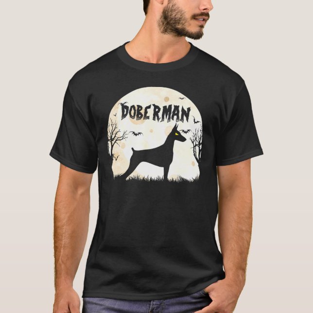 Halloween Horror Doberman T Shirt (Framsida)