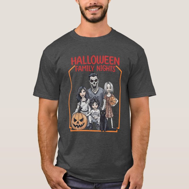 Halloween Horror Family Nights T Shirt (Framsida)