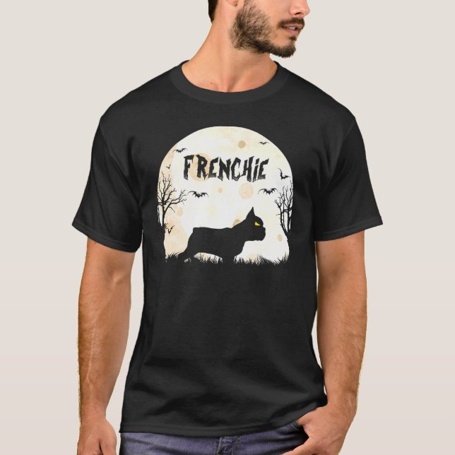 Halloween Horror Fransk Bulldog T Shirt (Framsida)