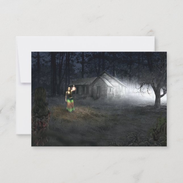 Halloween Horror House Tack Kort (Framsida)