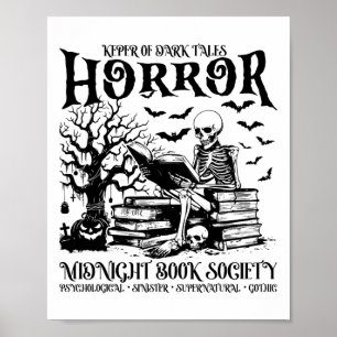 Halloween Horror Midnight Bok Klubb Society Litera Poster