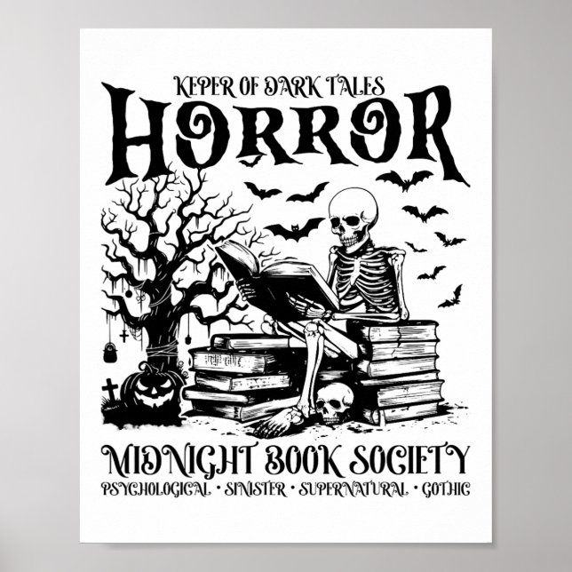 Halloween Horror Midnight Bok Klubb Society Litera Poster (Framsidan)