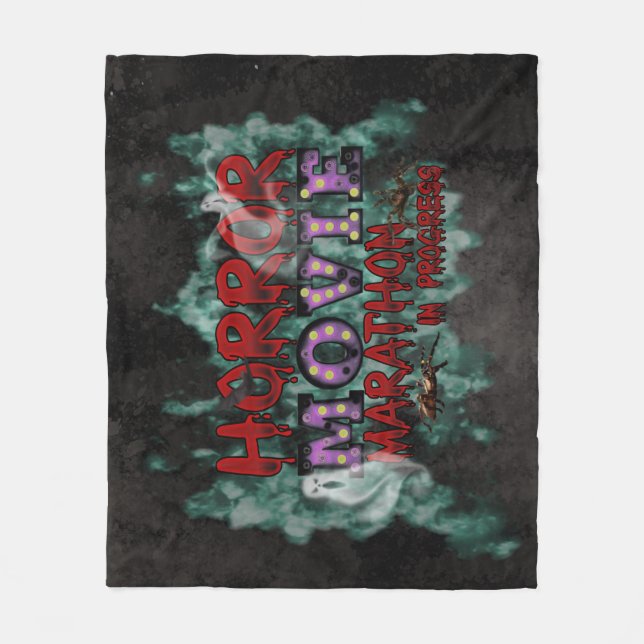 Halloween Horror Movie Marathon In Progress Fleecefilt (Framsidan)