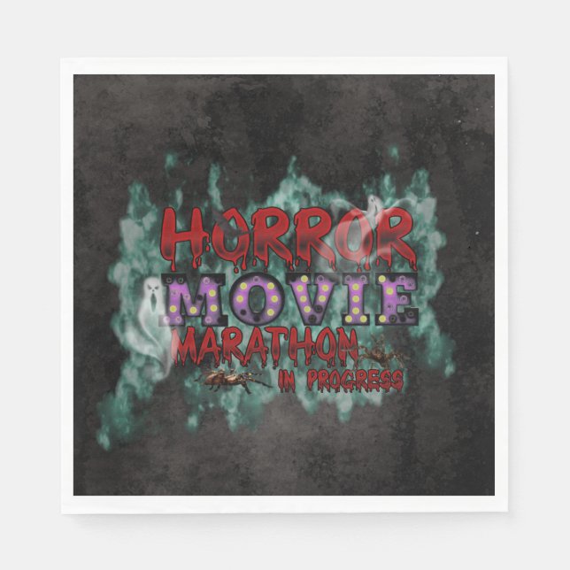 Halloween Horror Movie Marathon In Progress Pappersservett (Framsidan)