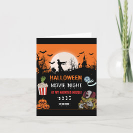Halloween Horror Movie Night Party Invitation Inbjudan