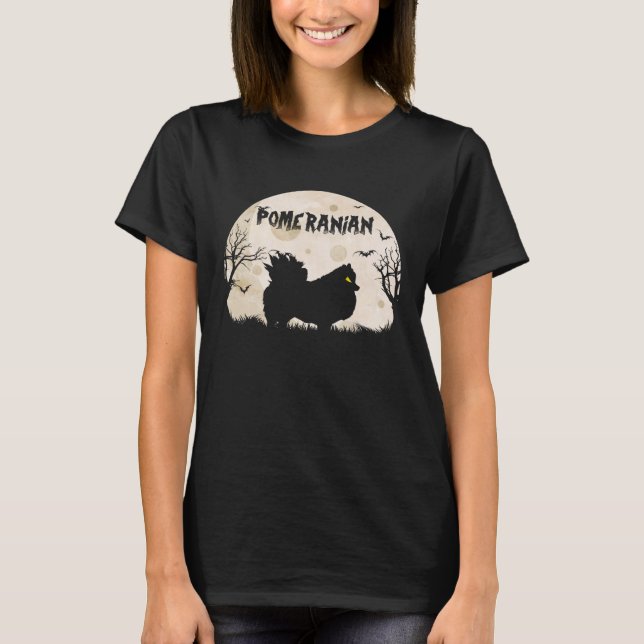 Halloween Horror Pomeranian T Shirt (Framsida)