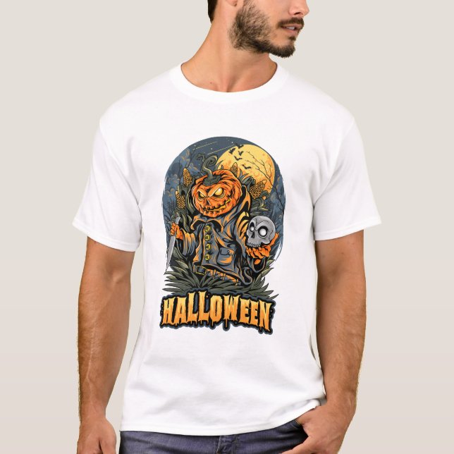 Halloween Horror Pumpkin Graphic T-Shirt (Framsida)