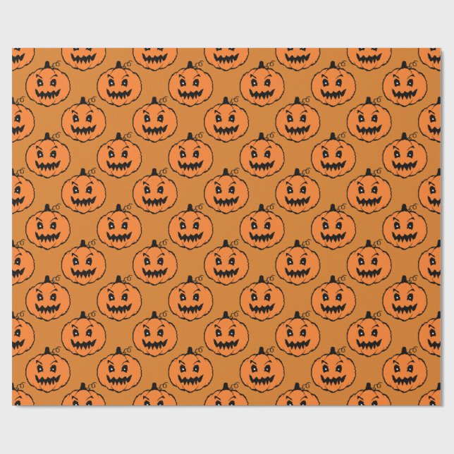 Halloween Horror Pumpkin Mönster Presentpapper (Platt)