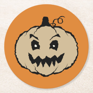 Halloween Horror Pumpkin Zombie Underlägg Papper Rund