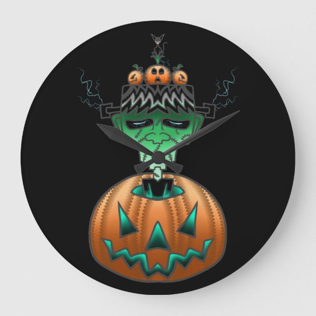 Halloween Horror Punk Zombie Stor Klocka (Framsida)