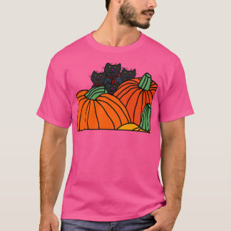 Halloween Horror Vampire Cats och Pumpkins T Shirt