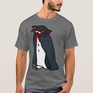 Halloween Horror Vampire Penguin T Shirt