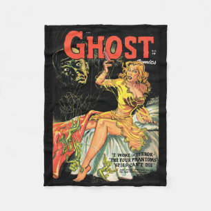 Halloween Horror Vintage Ghost Tecknad Bok Retro S Fleecefilt