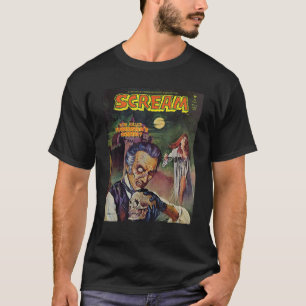 Halloween Horror Vintage Skull Monster Tecknad Bok T Shirt