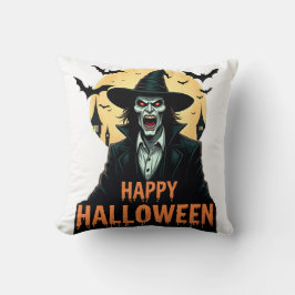 Halloween Horror Witch med Red Ögon Kudde