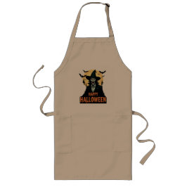 Halloween Horror Witch med Red Ögon Långt Förkläde