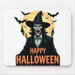 Halloween Horror Witch med Red Ögon Musmatta