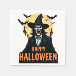 Halloween Horror Witch med Red Ögon Pappersservett